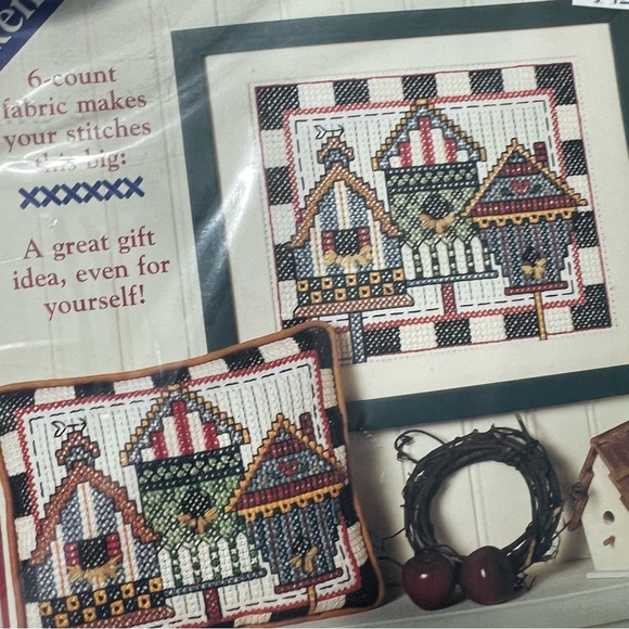 Vintage 90s Dimensions Counted Cross Stitch Birdhouses New Kit - Picture 3 of 7